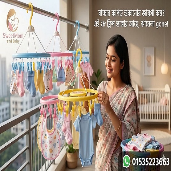 Baby Clothes Strong Plastic Hanger, 28 Klip