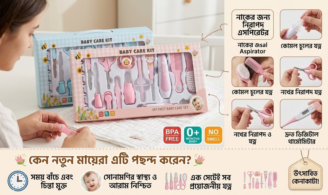 Baby Healthcare and Grooming Kit, 20PCS Newborn Baby Care Set, Safe BPA Free Baby Grooming Tools