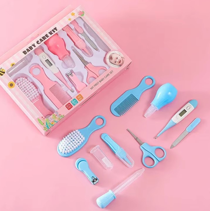 10-Piece Plastic Children's Nail Clippers Ear Scoop Dropper Scissors Combs Baby Nail Care Kit 2