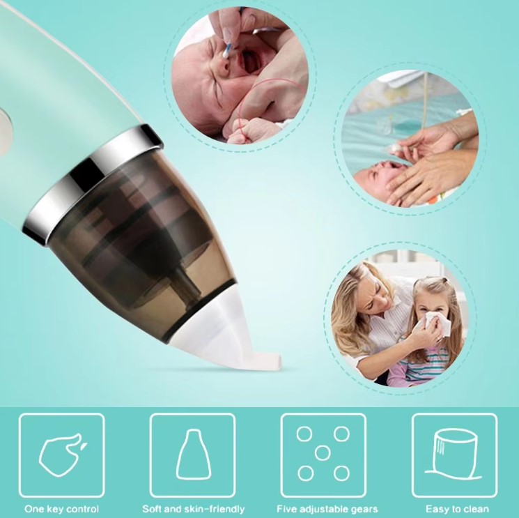 Electric Baby Nasal Aspirator - Quick & Gentle Nose Cleaner 8