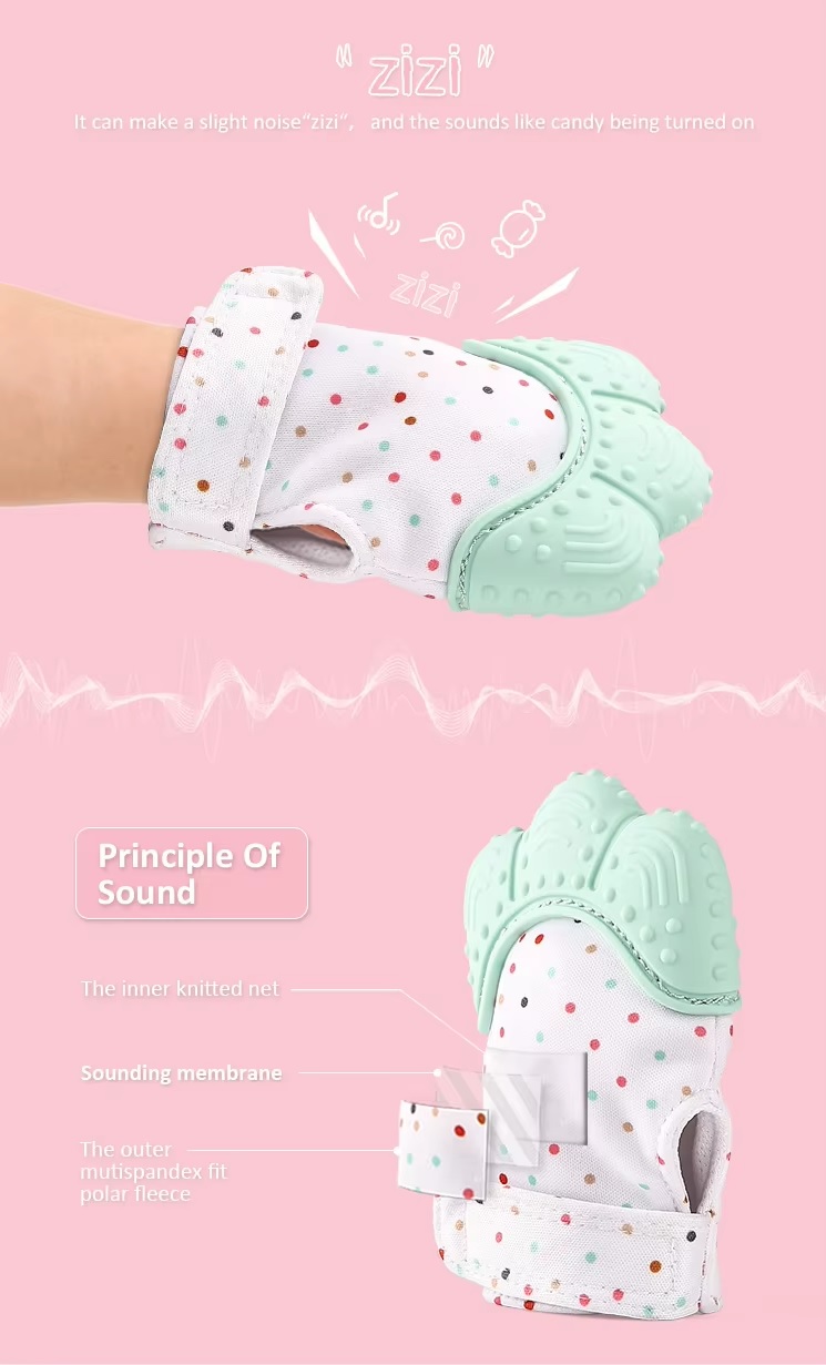 Silicone Teething Glove Bpa Free Safe Food Grade Baby Teething Mitten 4