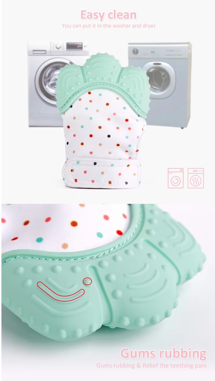 Silicone Teething Glove Bpa Free Safe Food Grade Baby Teething Mitten 5